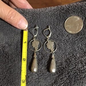 Silver drop earrings